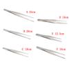12-25Cm Silver Stainless Steel Tweezers Forceps Straight Tip Tweezer Tool