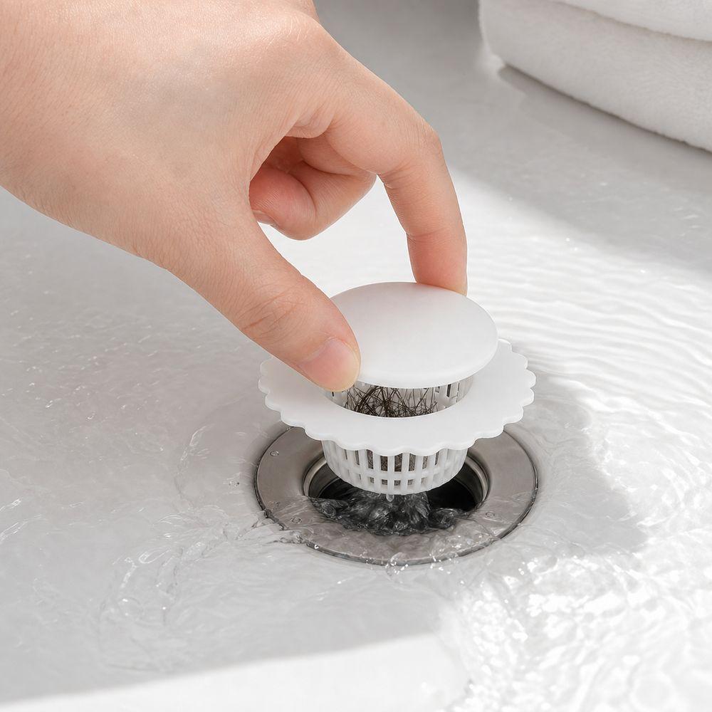 5Pcs Dual Filtration Sink Drain Strainer Quick Drainage Sink Hair Catcher Kitchen Bathroom