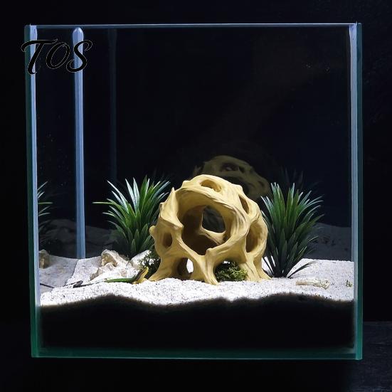 Safe Aquarium Ornament Hideout Tree Ball, 3D Printed Natural Look Root Reptile Hideout, Gecko Habitat Accessory Fish Cave, Decorative Shelter