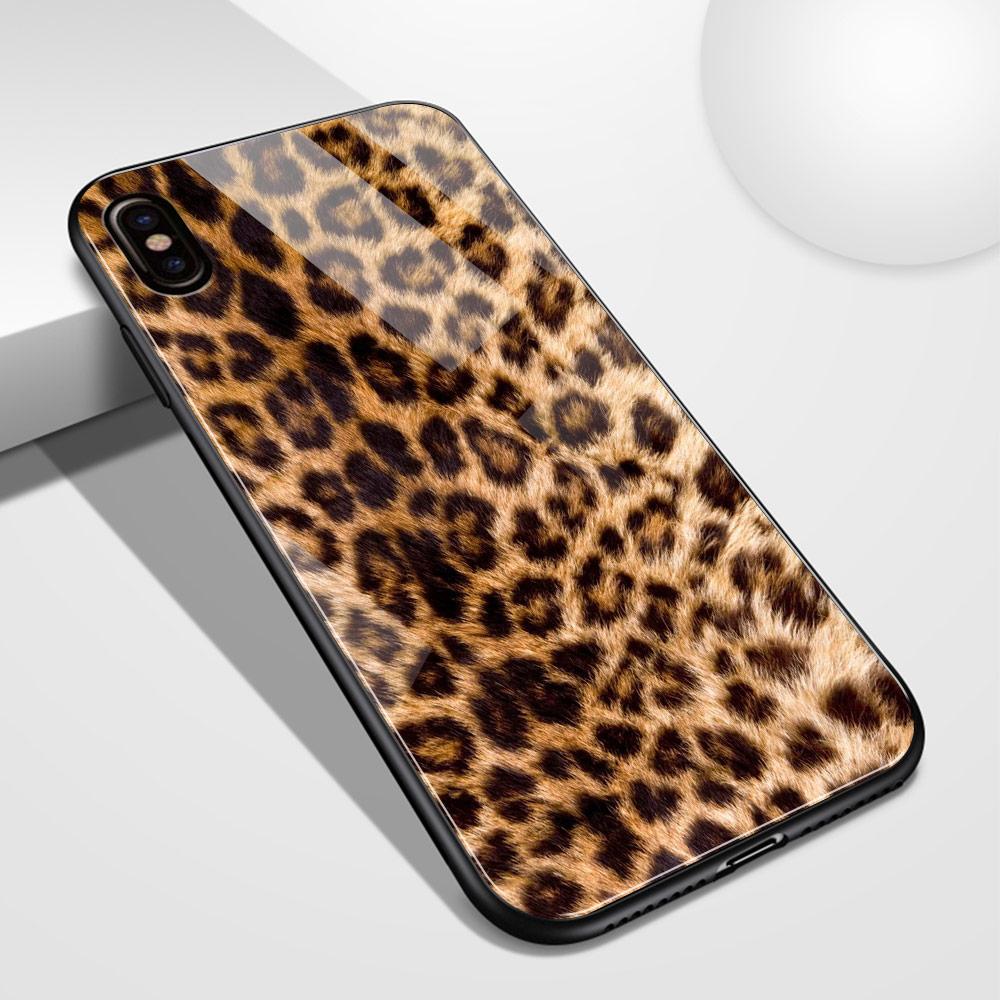 Чехол для iPhone 14, стеклянный жесткий чехол с твердой задней частью, чехол из кожи зебры, тигра, леопарда, чехол для Iphone 6 7 14Plus X Xs Max Xr 11 12 13 14 Pro Max Se
