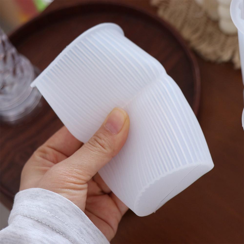 Flat Top Stripe Cylindrical Candle Mold Silicone Columnar Mold Candle Mould Candle Making