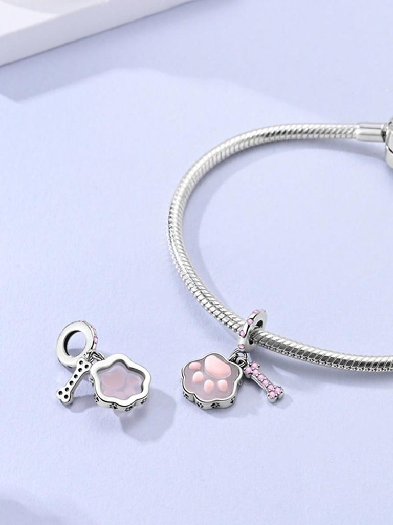 Шармы Plata Сердце Форма Бант Бутылочка для Духов Бусины Медь Покрытая Подходит Медь Оригинал Браслет Для Изготовления Украшений Diy Шарм