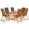 Day and Night - Day and Night Garden Dining Set 7 Pieces Solid Teak and Gray Cushions