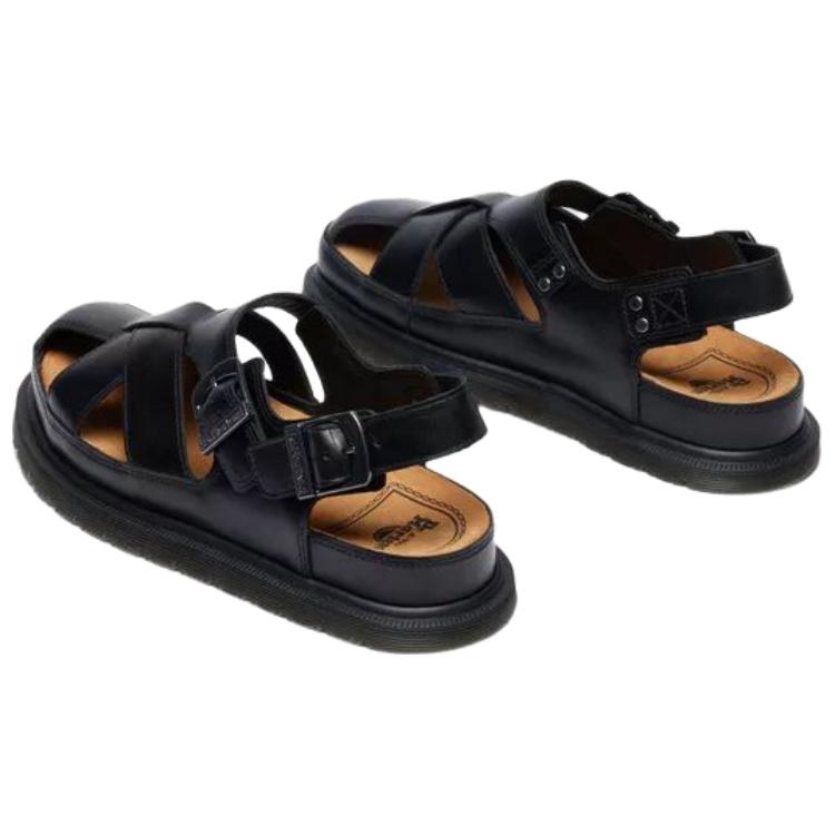 Dr. Martens Сан Архив Рыбак Кожаные Модные Удобные Минималистичные Для Поездок На Работу Уличные Повседневные Римские Сандалии Сандалии Унисекс Черные 41618001