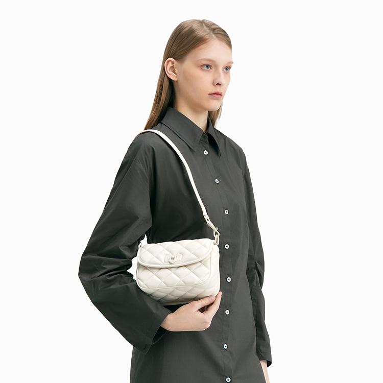 Charles & Keith Quilted Multi-Use PU Fabric Shoulder Crossbody Bag Women bags Black Cream Taupe CK2-80782260