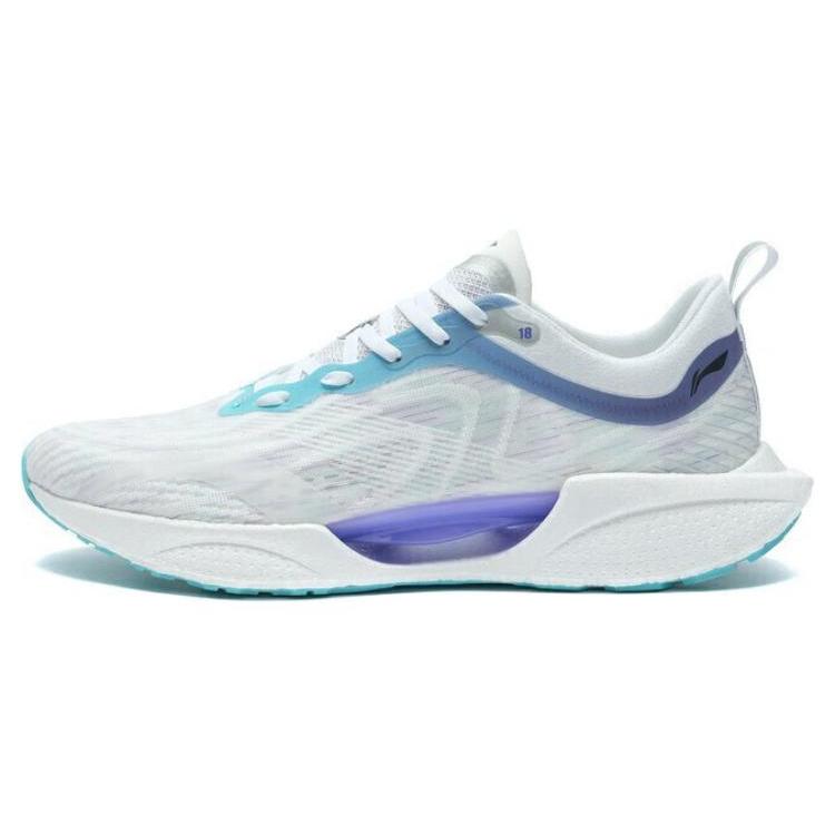 Li Ning Super Light 18 Нескользящие, износостойкие, с низким отскоком, низкие кроссовки для бега Мужские Белый Синий Фиолетовый ARMR007-6