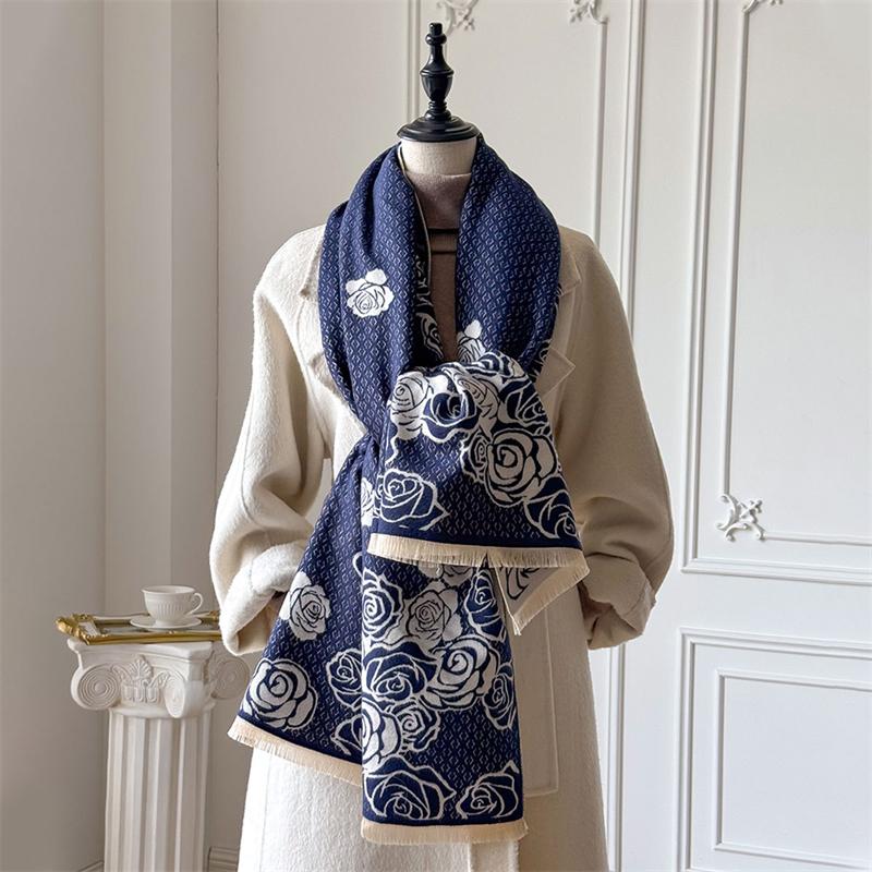 Winter Cashmere Scarf for Women Luxury Warm Shawl Comfortable Windproof Cape Pashmina Handerchief Designer Female Scrarf