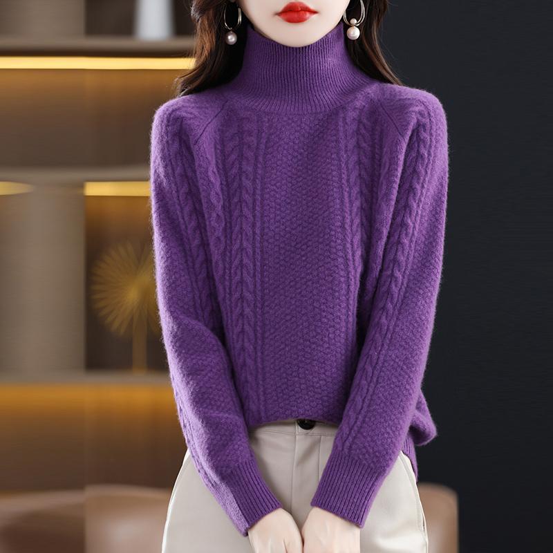 Женский кашемировый свитер Qinghe кашемир 30% кашемир 70% шерсть осенне-зимний кашемировый толстый пуловер мягкий и теплый