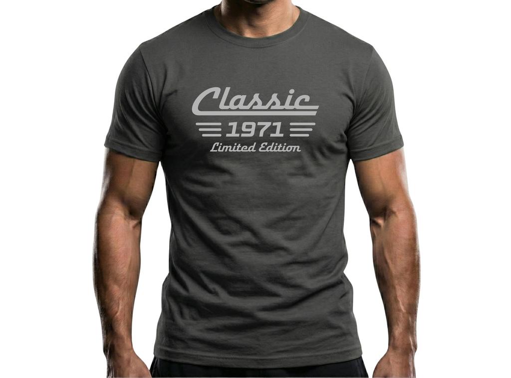 55th Birthday Shirt Born in 1971, Classic Car Limited Edition Unisex Cotton Tee