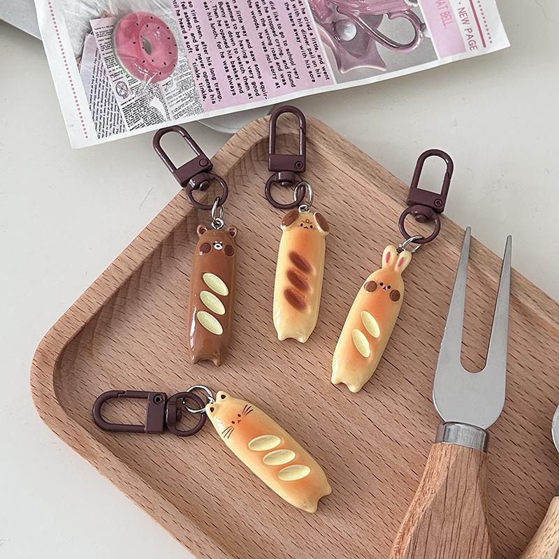 Милый мультяшный брелок с багетами Kawaii, брелок с хлебом в виде животных для женщин и мужчин, автомобильный брелок для ключей, сумка, подвеска, украшение, подарки для пары