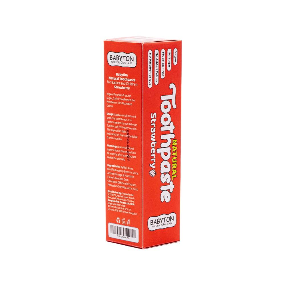 Strawberry-flavored fluoride-free children's toothpaste 6m+ 50g Babyton