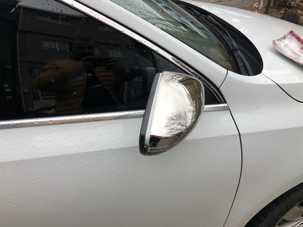 Накладки на зеркала для EU (2 шт., нерж) OmsaLine - Итальянская нержавейка для Volkswagen Jetta 2011-2018 гг