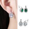 Luxury Women Cubic Zirconia Oval Dangle Wedding Ear Stud Earrings Jewelry Gift