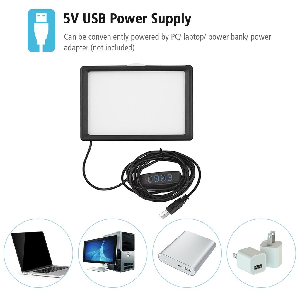 Комплект освещения для видеоконференций Andoer USB, включающий 2 * светодиодные видеолампы 3200K-5600K с регулируемой яркостью + 2 *