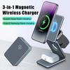 15W Magnetic Wireless Charger Stand For Apple Samsung Galaxy Watch iPhone 14 13 12 Pro Max 3 In 1 Foldable Fast Charging Station