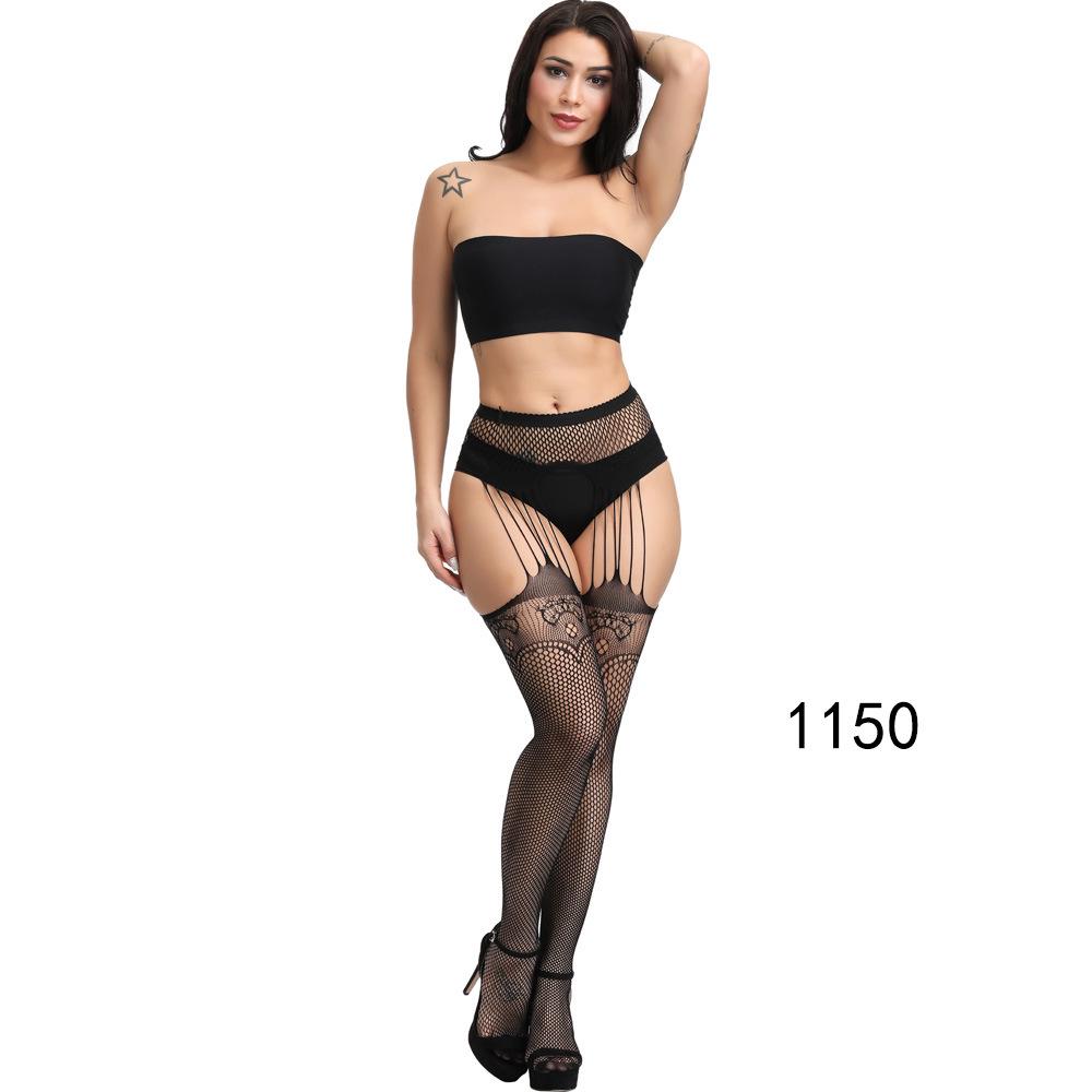 High-End Sexy Lingerie Fishnet Stockings with Non-Slip Garter, Nurse & Stewardess Style