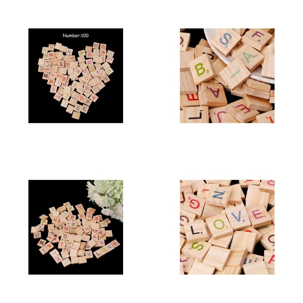 100 деревянных букв для Scrabble, черный цвет, поделки, алфавит, игры, настольная игра, общество