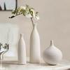 Белая керамическая ваза украшение гостиная цветочная композиция малый диаметр китайская креативная обеденный стол ваза для сушки цветов