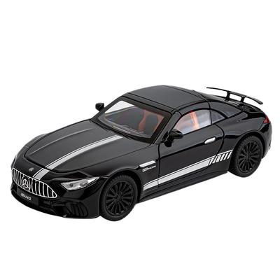 1/24 масштаб Mercedes-Benz SL63 V8 спортивный автомобиль литой миниатюрный масштаб игрушечная модель автомобиля литой металл звук и свет имитация детских транспортных средств