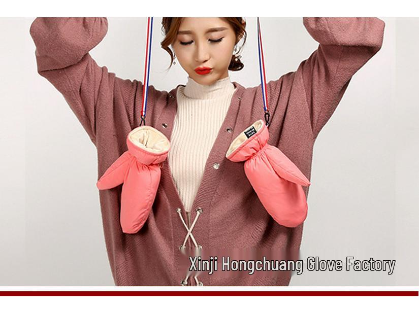 Мужские и женские ветрозащитные зимние велосипедные перчатки - Толстые, теплые хлопковые варежки