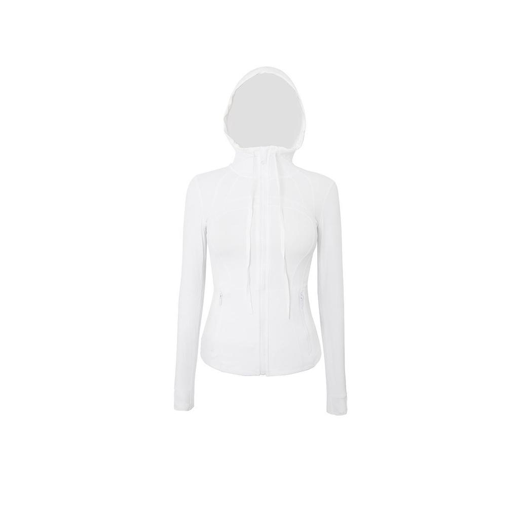 Женский высокоэластичный костюм для йоги с капюшоном: Весенне-осенний топ для бега и профессиональная спортивная куртка