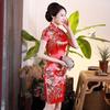 Летний Cheongsam с пряжками на бедрах, длиной до колена, в китайском стиле, летняя тонкая женская одежда Qipao