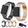 Luxury Steel Link Bracelet Strap For Apple Watch Band 45mm 41mm 44mm 40mm 42mm 38mm For Iwatch Series 7 6 SE 5 4 3 2 1 Metal Wrist Watchband