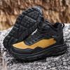 2024 Winter Women Men Boots Plush Leather Waterproof Sneakers Climbing Hunting Shoes Unisex Lace-up Outdoor Warm Hiking Boot Man