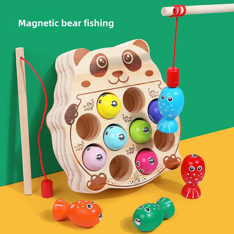 CPC Kids Магнитная игра «Рыбалка с котятами» – деревянная развивающая игрушка для тренировки концентрации
