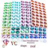 Weichen Oval AB Color Glass Rhinestone with Two-Hole, Hand-Sewn Embellishments for Clothing and DIY Craft Projects.