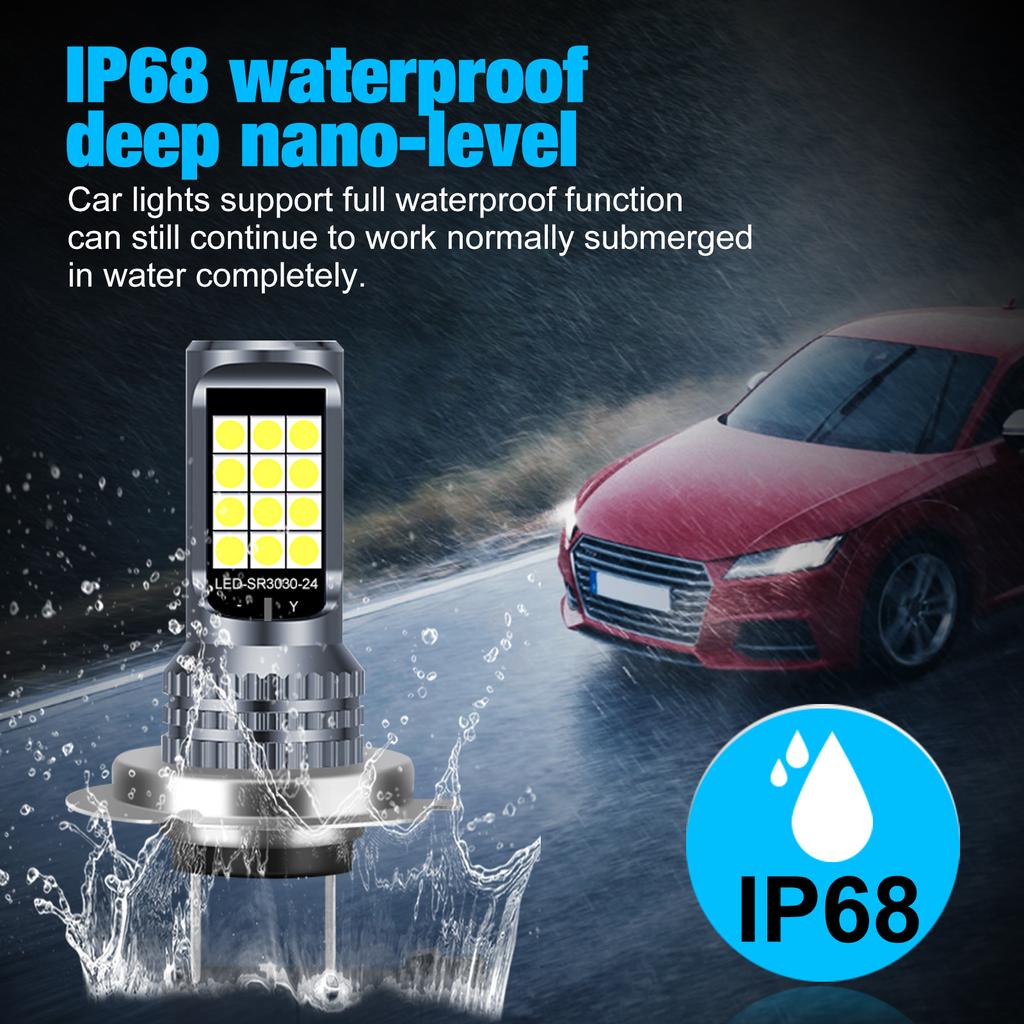 1 шт. H1 H3 H7 H8 H11 светодиодные противотуманные фары двухцветные 24SMD 3030 HB3 9005 светодиодные противотуманные фары HB4 9006 DRL дневные ходовые огни