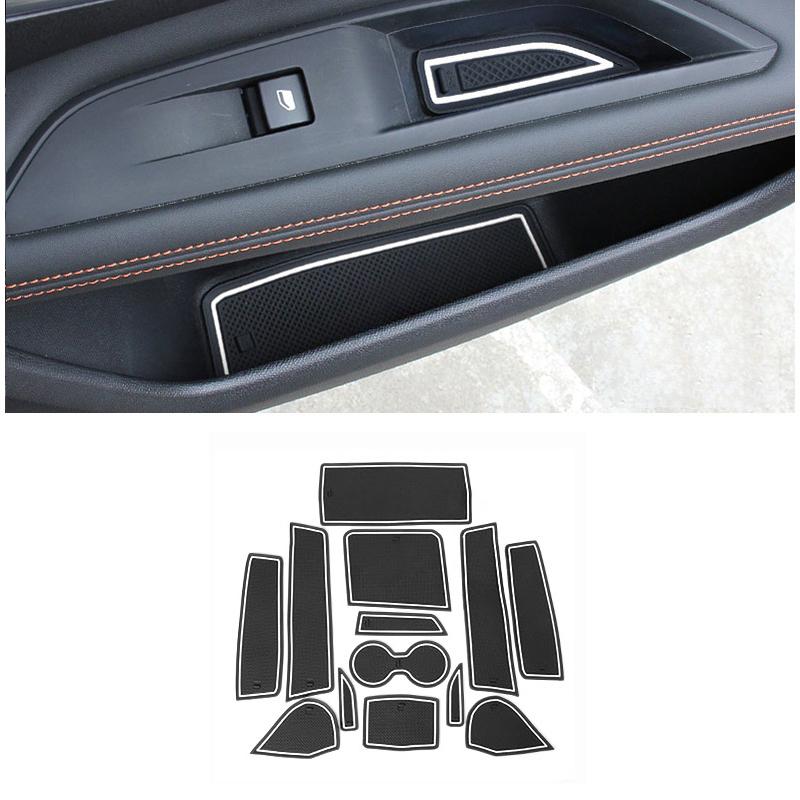 Silica Gel Car Gate Slot Cup Pad Door Groove Mats Anti-Slip Pad For Peugeot 3008 5008 GT 2016 2017 2018 2019 2020 2021 2022 2023