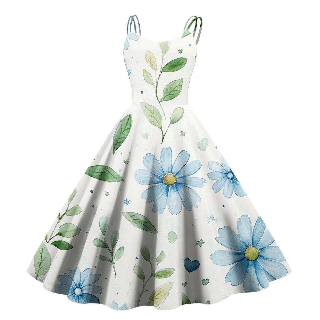 Женское сексуальное платье с открытыми плечами в стиле панк-винтаж с цветочным принтом