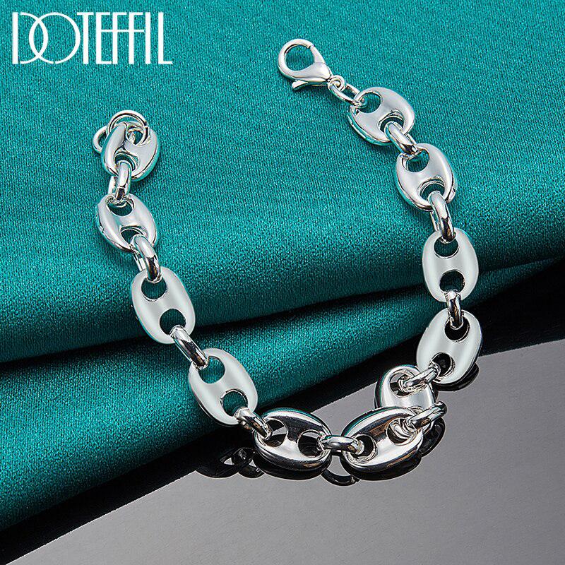 925 Sterling Silver Simple Classic Chain Bracelet For Women Man Wedding Engagement Party Fashion Jewelry