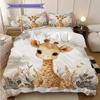 Giraffe Pattern Bedding Quilt Set Quilt Cover Pillowcase Home Decoration Birthday Gift (1 * duvet cover + 2 * pillowcase, without core)