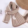 Soft Plaid Knitted Scarf Letter Winter Neck Scarf Cute Long Warm Lattice Shawl  Travel
