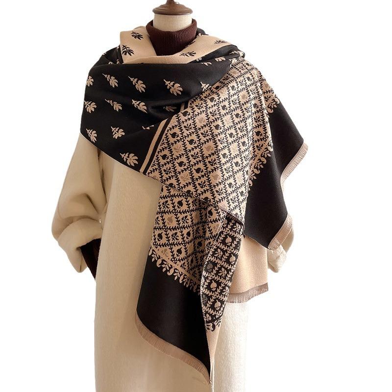 New Wool Scarf Women's Sweet Wind Warm Scarf Fashion Shawl Autumn and Winter Imitation Cashmere Scarf Women