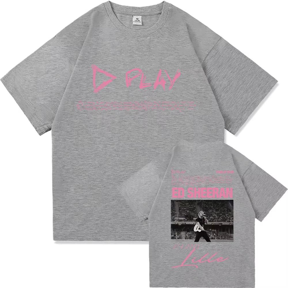 Rapper Ed Sheeran Play World Tour 2026 Graphic TShirt Mens Punk Hip Hop Short Sleeve TShirts Pure Cotton Tees Fans Streetwear