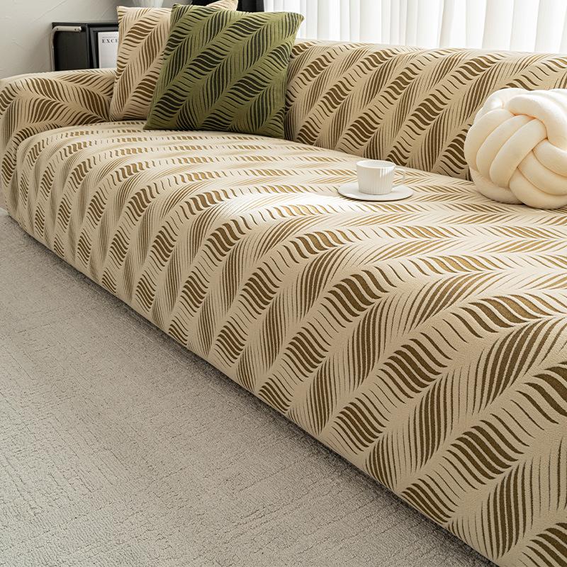 Эластичная, Нескользящая, Пылезащитная Новая Жаккардовая Бархатная Однотонная Чехол на Диван Простой Универсальный Однотонный Прямой Чехол на Диван