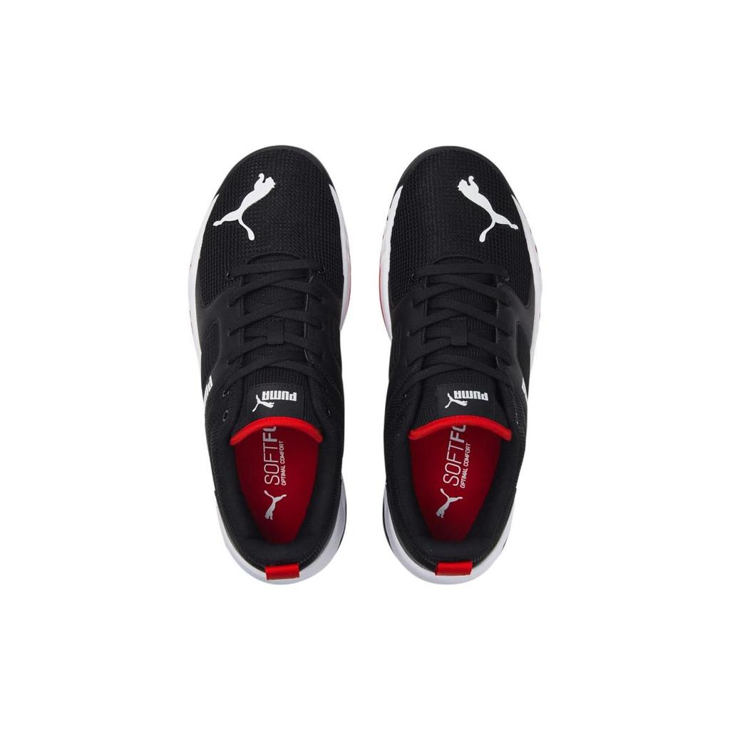 Puma Ткань Rebound Кожа Future Cage Удобные Универсальные Полуботинки Повседневная Обувь Унисекс Повседневная Обувь Черный Красный 383856-04