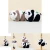Adorable Realistic Panda Plush Keychain Stuffed Animal Souvenir With Short Plush