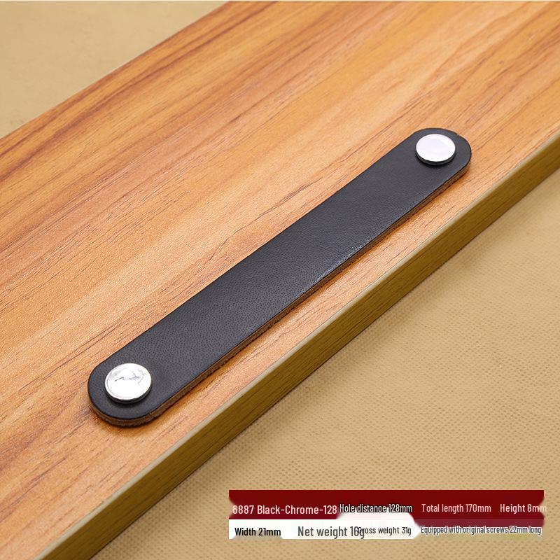 Коричнево-Черная Кожаная Ручка для Чемоданов, Сумок, Ящиков и Шкафов