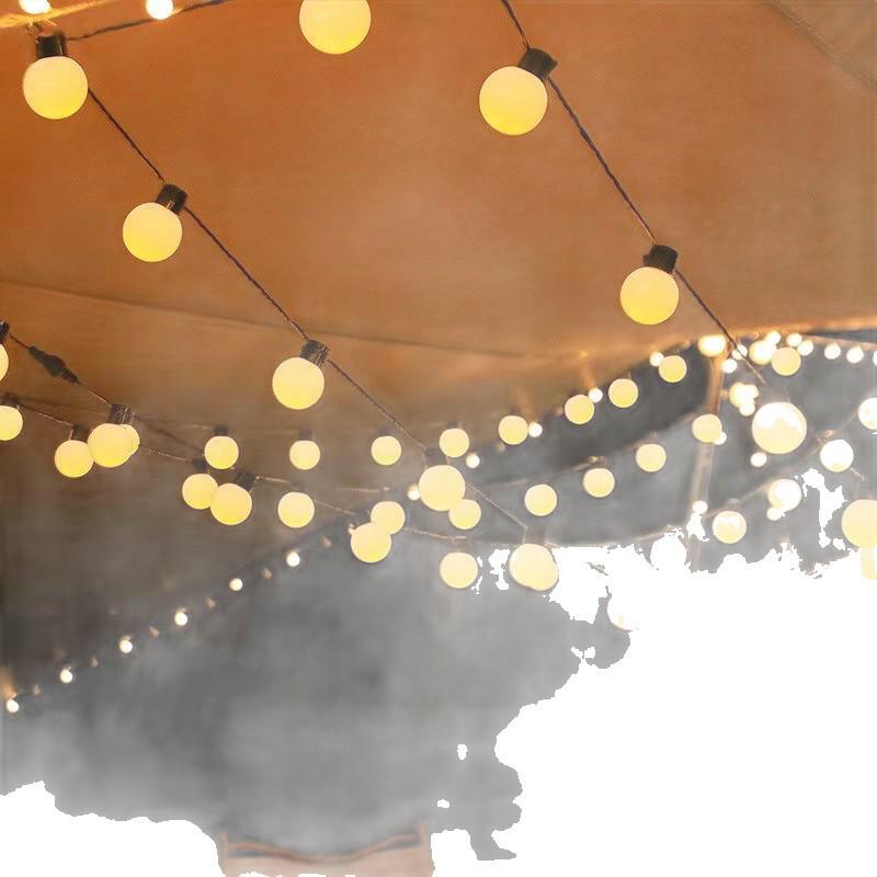 Солнечные светодиодные уличные гирлянды в виде круглых шаров для палаток и навесов