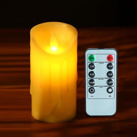 Водонепроницаемые беспламенные свечи на батарейках, светодиодные свечи с пультом дистанционного управления, мерцающие фальшивые столбовые свечи для свадьбы, Хэллоуина