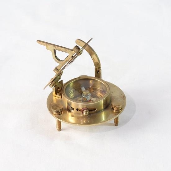 Компас с солнечными часами и коробкой, латунь, морской, декор, морские подарки