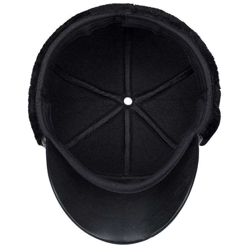 Зимние теплые наушники из искусственной кожи, шапки-бомберы, бархатные утепленные мужские костяные шапки, шляпа для папы