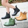 Women's Fashion Chelsea Rain Boots - Non-Slip Elastic Martin Short Boots