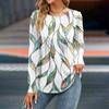 Women's Fall Fashion Casual Floral Top Long Sleeve Shirt Loose Pullover
