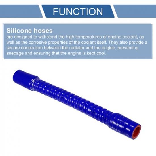 Single 20mm 0.79" ID 300mm 11.81" Length 0° Blue Red Car Silicone Hose Universal