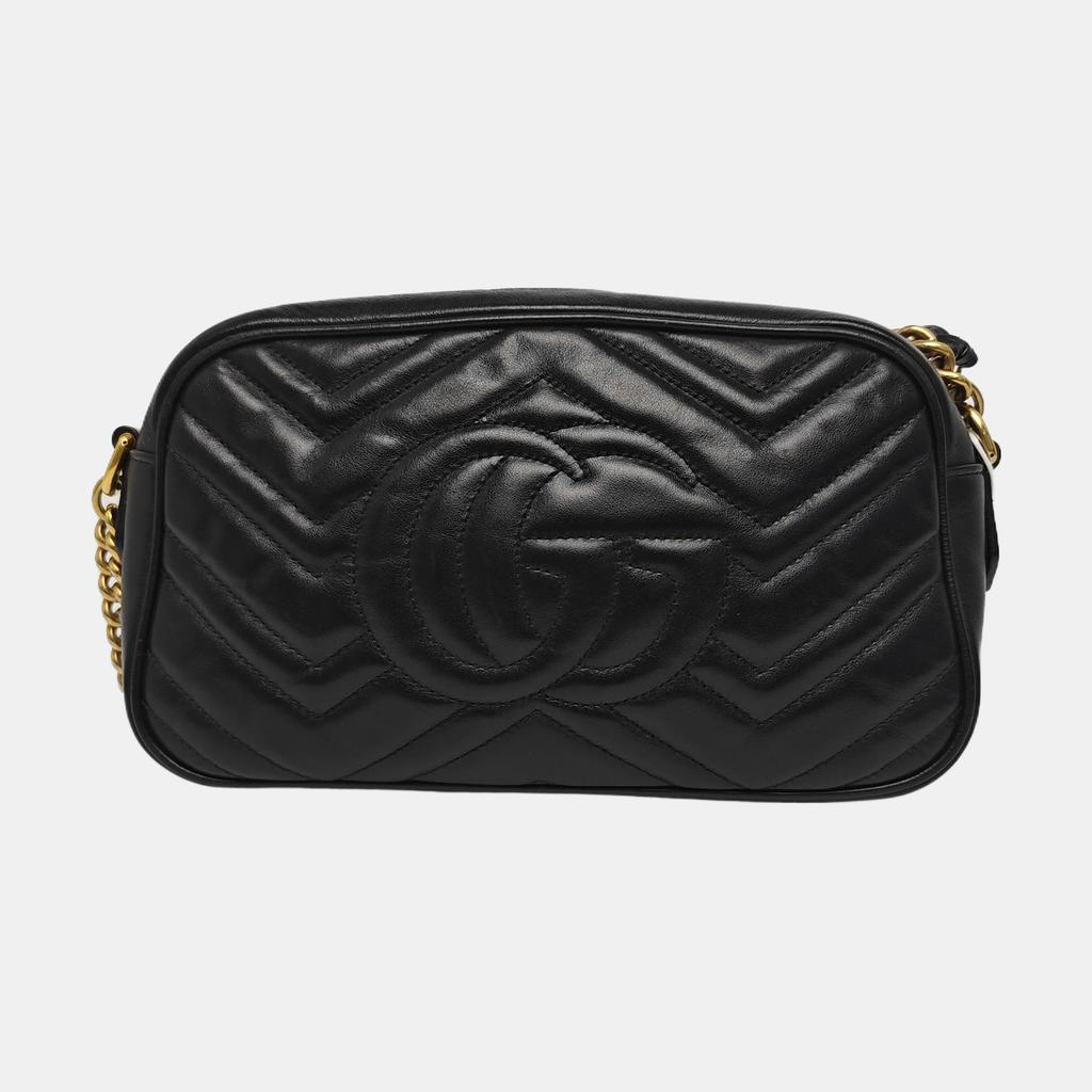 [Pre-Owned] Gucci GG Marmont Small Matelassé Shoulder Bag 'Black' - Good #H3A6KG